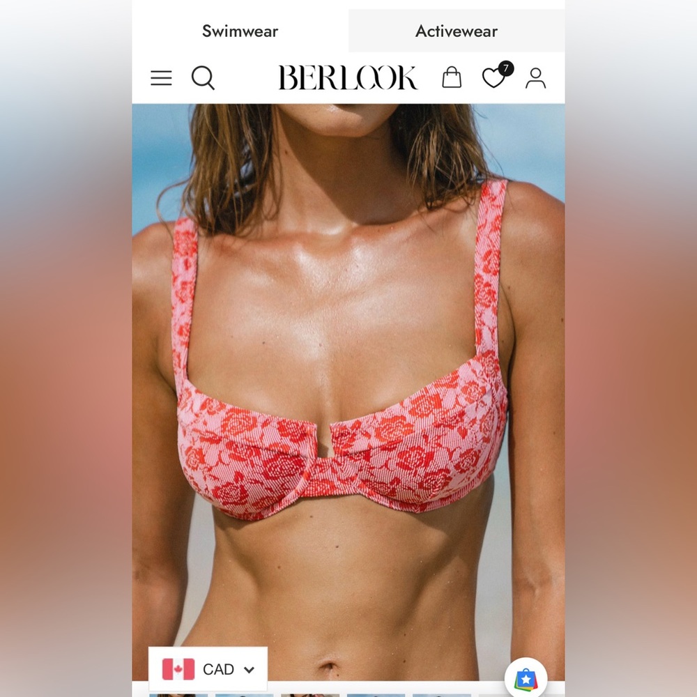 BRAND NEW Womens Berlook Floral Pink Swimsuit Set